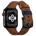 Correa de Cuero Stitched para Apple Watch Series 5/4/3/2/1 - 38mm, 40mm - Marrón