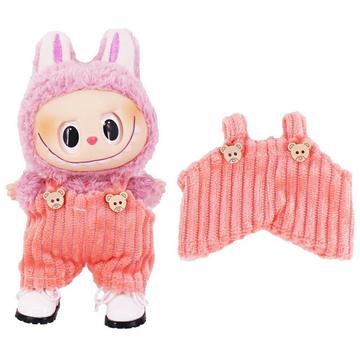 Peto Oso a Rayas para Labubu Minifigura 17cm - Rosa
