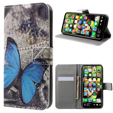 Funda Style para iPhone X / iPhone XS - Estilo Cartera - Mariposa Azul