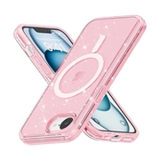 Funda Híbrida Stylish Glitter Series para iPhone 16e - Compatible con MagSafe - Rosa