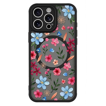 Funda magnética protectora con estilo para iPhone 15 Pro Max - Flores de colores