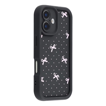 Elegante funda de TPU antichoque con bordes elevados para el iPhone 17 - Negro / Lazo de lunares