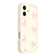 Elegante funda de TPU antichoque para iPhone 17 con bordes elevados - Blanco / Lazo