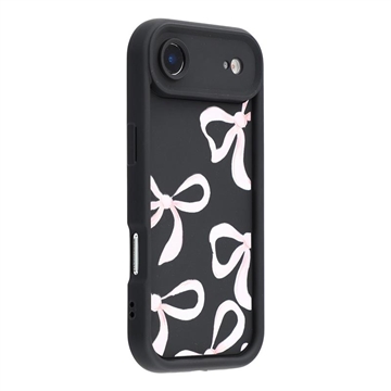 Elegante funda de TPU antichoque para iPhone Air con bordes elevados - Negro / Lazo grande