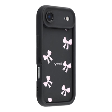 Elegante funda de TPU antichoque para iPhone Air con bordes elevados - Negro / Lazo