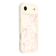 Elegante funda de TPU antichoque para iPhone Air con bordes elevados - Blanca / Lazo grande