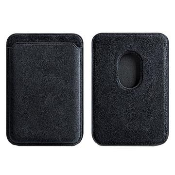 Portatarjetas de crédito seguro para teléfono de cuero de gamuza para iPhone 14/13/12 Series Bolsa de tarjeta magnética