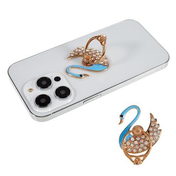 Swan Glitter Bling Phone Ring Holder Teléfono Ring Grip Rhinestone Stand Finger Kickstand Metal Back Grip