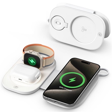 T5 Cargador inalámbrico de viaje plegable 3 en 1 15W