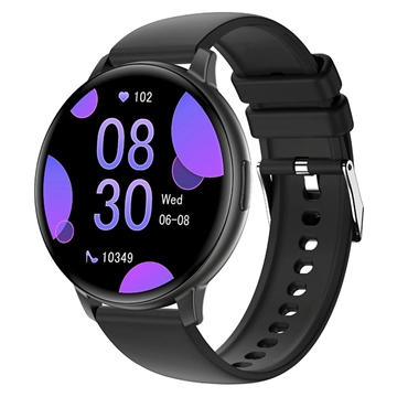 Reloj inteligente T6 Fitness con llamadas por Bluetooth y monitor de frecuencia cardíaca - 1.38" - Negro