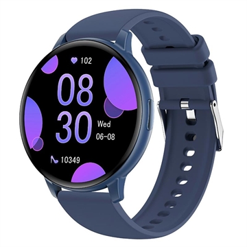 Reloj inteligente T6 Fitness con llamadas por Bluetooth y monitor de frecuencia cardíaca - 1.38" - Azul