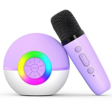 T97 Micrófono Karaoke Infantil con Altavoz Bluetooth y Subwoofer - Morado