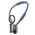 TELESIN MNM-001 Para iPhone 12 / 13 / 14 / 15/ 16 Soporte de cuello de silicona magnético Selfie Stick Phone Neck Holder - Azul