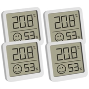 TFA Termohigrómetro digital con pantalla de zona de confort - 4 pzs. - Blanco