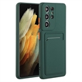 Carcasa de TPU con Tarjetero para Samsung Galaxy S23 Ultra 5G - Verde Oscuro