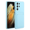 Carcasa de TPU con Tarjetero para Samsung Galaxy S23 Ultra 5G - Azul Claro