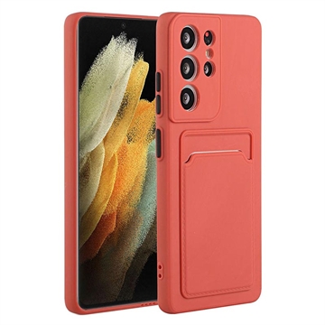 Carcasa de TPU con Tarjetero para Samsung Galaxy S23 Ultra 5G - Rosa
