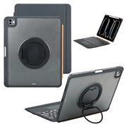 iPad Air 13 2024/2025/iPad Pro 12.9 2018/2020/2021/2022 TU3609 Funda con teclado magnético retroiluminado y soporte giratorio 360 - Negro