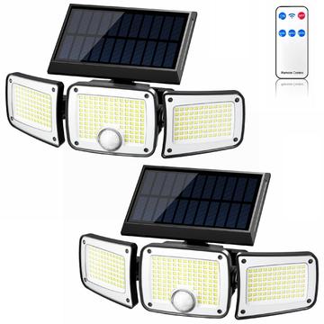 TY10305 Aplique Solar 3 Cabezas - 280 LED - 2 Piezas.