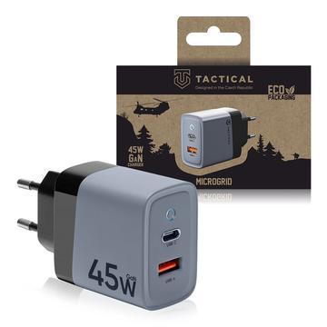 Cargador de pared Tactical Microgrid GaN 45W - PD3.0 USB-C, QC3.0 USB-A