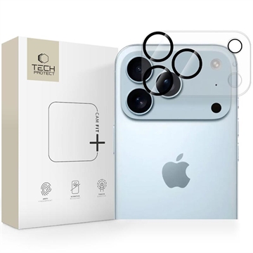 iPhone 17 Pro Max Tech-Protect Cam Fit+ Protector de cámara de vidrio templado - Transparente