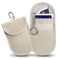 Tech-Protect KLR100 Estuche para llaves de coche con bloqueo RFID y tarjetero - Café con leche