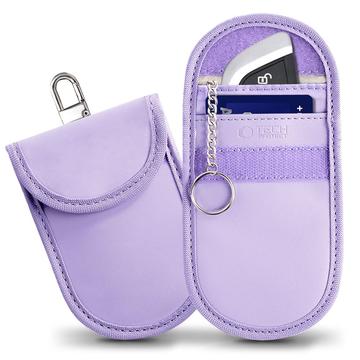 Tech-Protect KLR100 Estuche para llaves de coche con bloqueo RFID y tarjetero - Lavanda