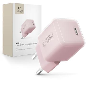 Tech-Protect NCM25 25W USB-C Cargador - Power Delivery - Bebé rosa