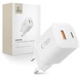 Tech-Protect NCM33W Cargador de pared de doble puerto de 30W - Blanco