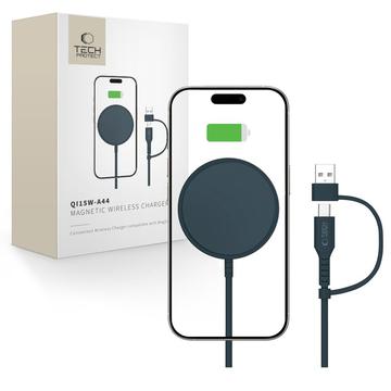 Tech-Protect QI15W-A44 Cargador inalámbrico MagSafe 15W - Azul marino