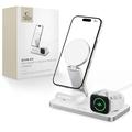 Tech-Protect QI15W-A47 Cargador inalámbrico MagSafe plegable 3 en 1 - Blanco