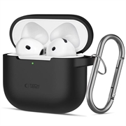 AirPods 4 Tech-Protect Estuche con gancho de silicona - Negro