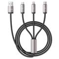 Tech-Protect UltraBoost Cable 3 en 1 - Lightning, USB-C, MicroUSB - 100cm/3.5A - Gris
