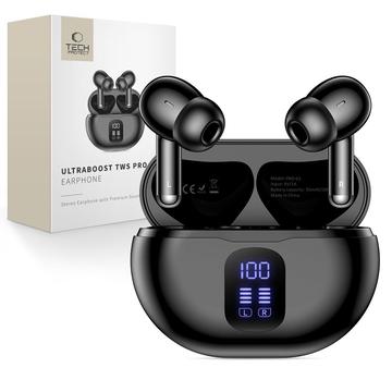 Auriculares inalámbricos Tech-Protect UltraBoost TWS Pro G2 con pantalla LED - Negro