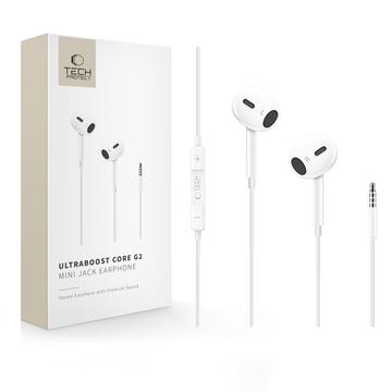 Tech-Protect Ultraboost Core G2 Auriculares intrauditivos con cable de 3,5 mm - Blanco