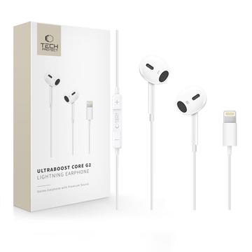 Auriculares con cable Lightning Tech-Protect Ultraboost Core G2 - Blanco