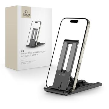 Tech-Protect Z5 Soporte plegable de aluminio para teléfonos inteligentes, tabletas y lectores electrónicos - 4" - 8.3" - Negro