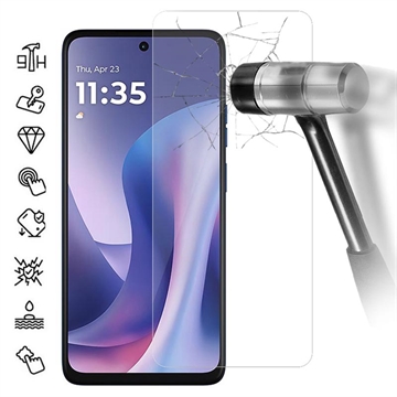 Protector de pantalla de vidrio templado para Motorola Moto G57 - 9H - Case Friendly - Transparente