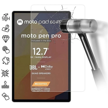 Protector de pantalla de vidrio templado para Motorola Moto Pad 60 Pro - 9H - Case Friendly - Transparente