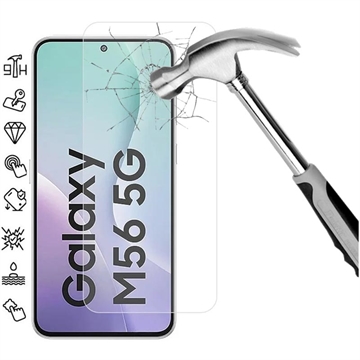 Protector de pantalla de vidrio templado para Samsung Galaxy M56 - 9H - Case Friendly - Transparente