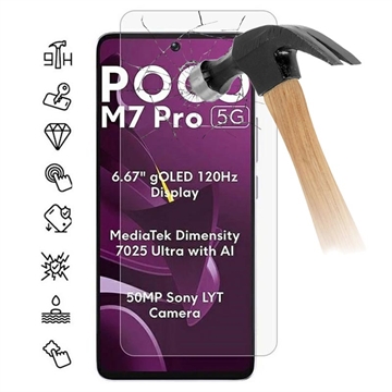 Protector de Pantalla de Cristal Templado para Xiaomi Poco M7 Pro 5G - Case Friendly