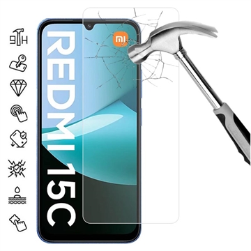Protector de pantalla de vidrio templado para Xiaomi Redmi 15C 4G - 9H - Case Friendly - Transparente