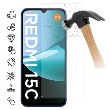 Protector de pantalla de vidrio templado para Xiaomi Redmi 15C - 9H - Case Friendly - Transparente