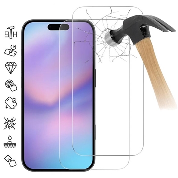 Protector de pantalla de vidrio templado para iPhone 17 Pro - 9H - Case Friendly - 2 Udds. - Transparente