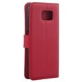 Funda con Textura para Samsung Galaxy S6 - Estilo Cartera - Rojo