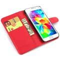 Funda con Textura para Samsung Galaxy S6 - Estilo Cartera - Rojo
