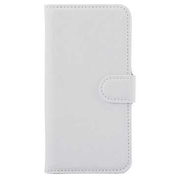 Funda con Textura para Samsung Galaxy S6 - Estilo Cartera - Blanco