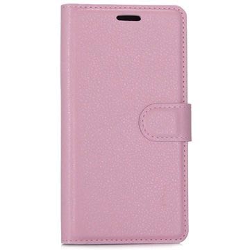 Funda con Textura para Huawei P10 - Estilo Cartera - Rosa