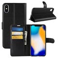 Funda con Textura para iPhone XS Max - Estilo Cartera - Negro