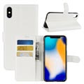 Funda con Textura para iPhone XS Max - Estilo Cartera - Blanco